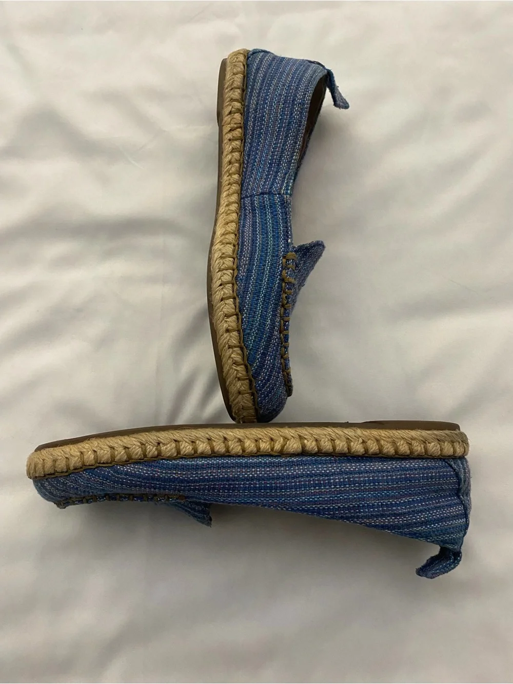 Børn Sitton Blue Striped Fabric Espadrille Loafers - Women's Size 7
